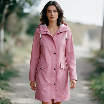 Avery - Elegant Mid Length Ladies Windbreaker Jacket