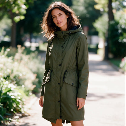 Avery - Elegant Mid Length Ladies Windbreaker Jacket