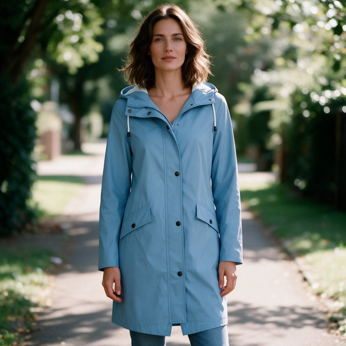 Avery - Elegant Mid Length Ladies Windbreaker Jacket