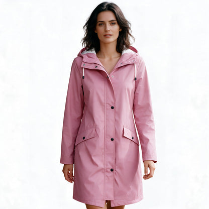 Avery - Elegant Mid Length Ladies Windbreaker Jacket