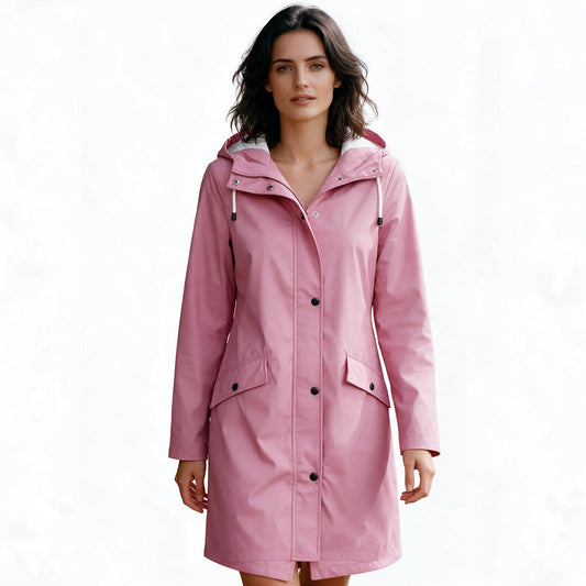 Avery - Elegant Mid Length Ladies Windbreaker Jacket