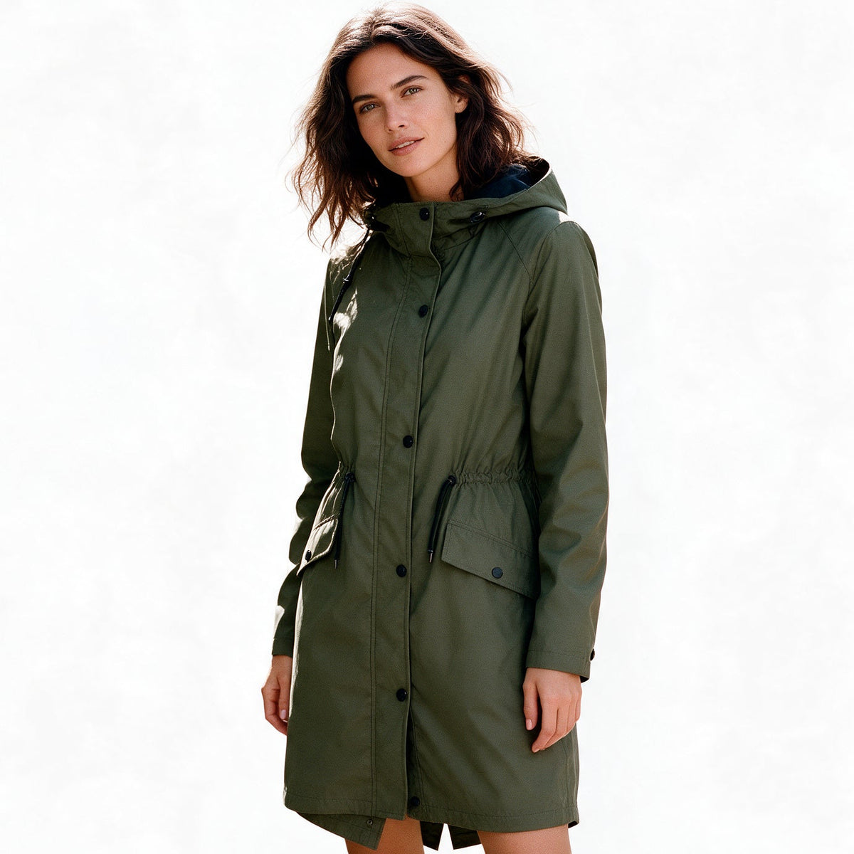 Avery - Elegant Mid Length Ladies Windbreaker Jacket
