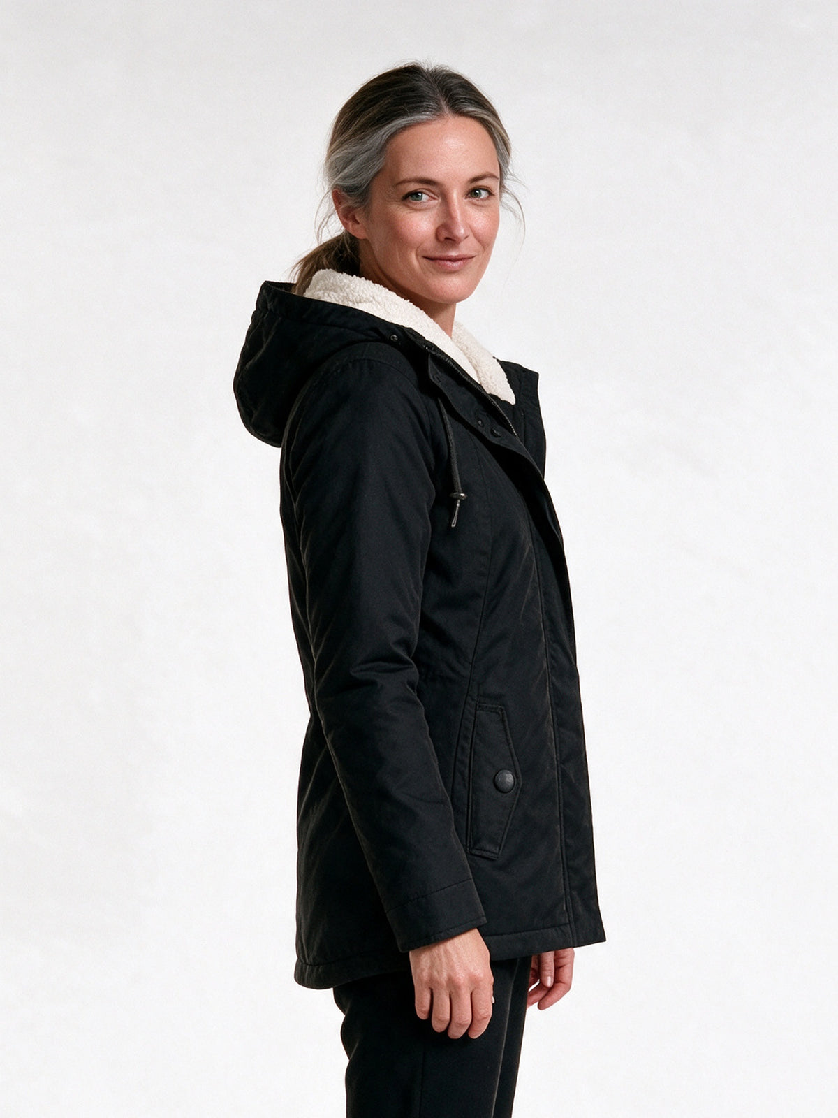 Berenice - Cozy Women's Winter Coat With Hood - view 2