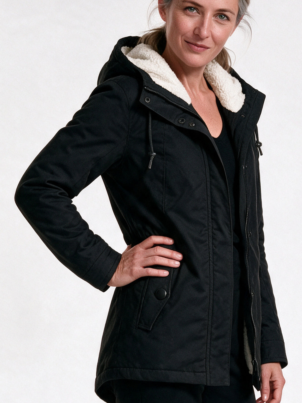 Berenice - Cozy Women's Winter Coat With Hood - view 3