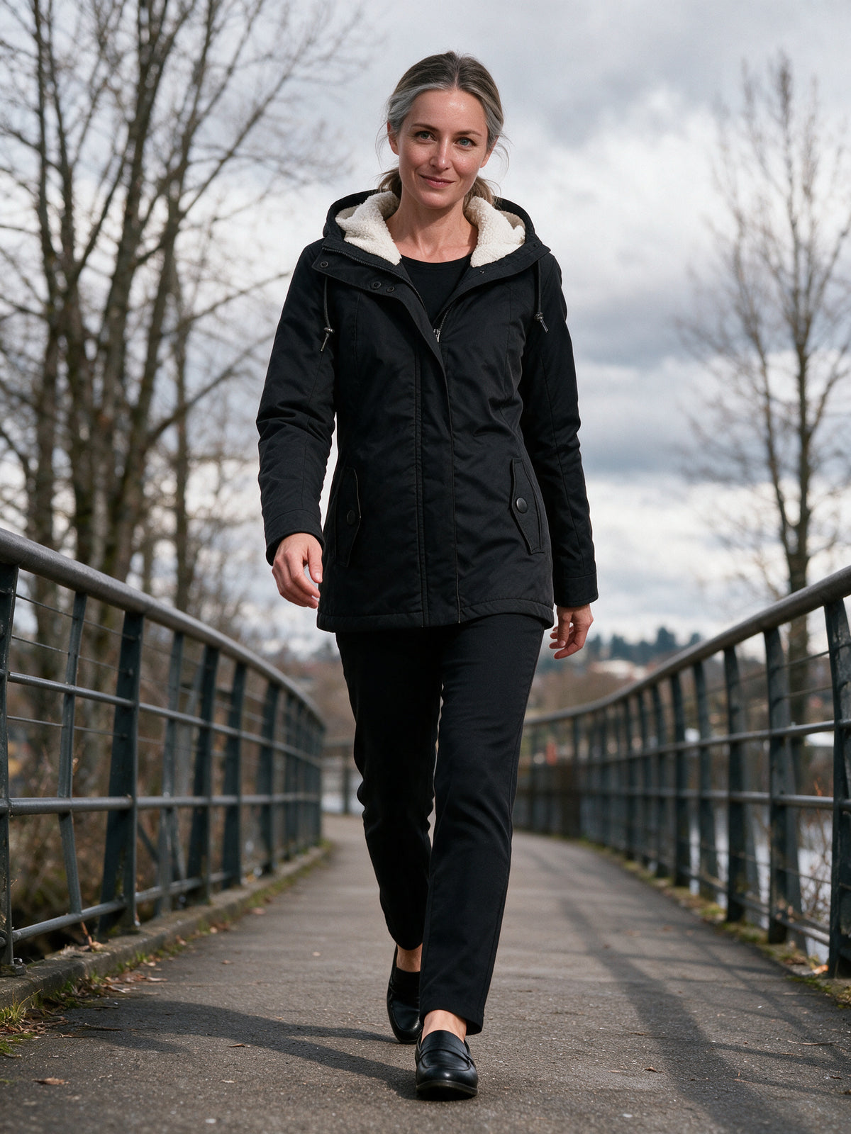Berenice - Cozy Women's Winter Coat With Hood - view 4