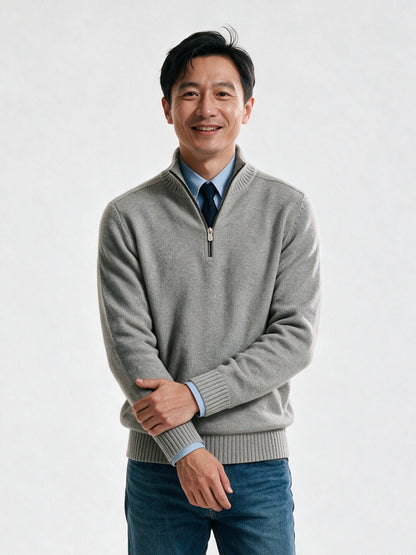 Bernard - Men's Half Zip Mock Neck Knit Sweater - view 1