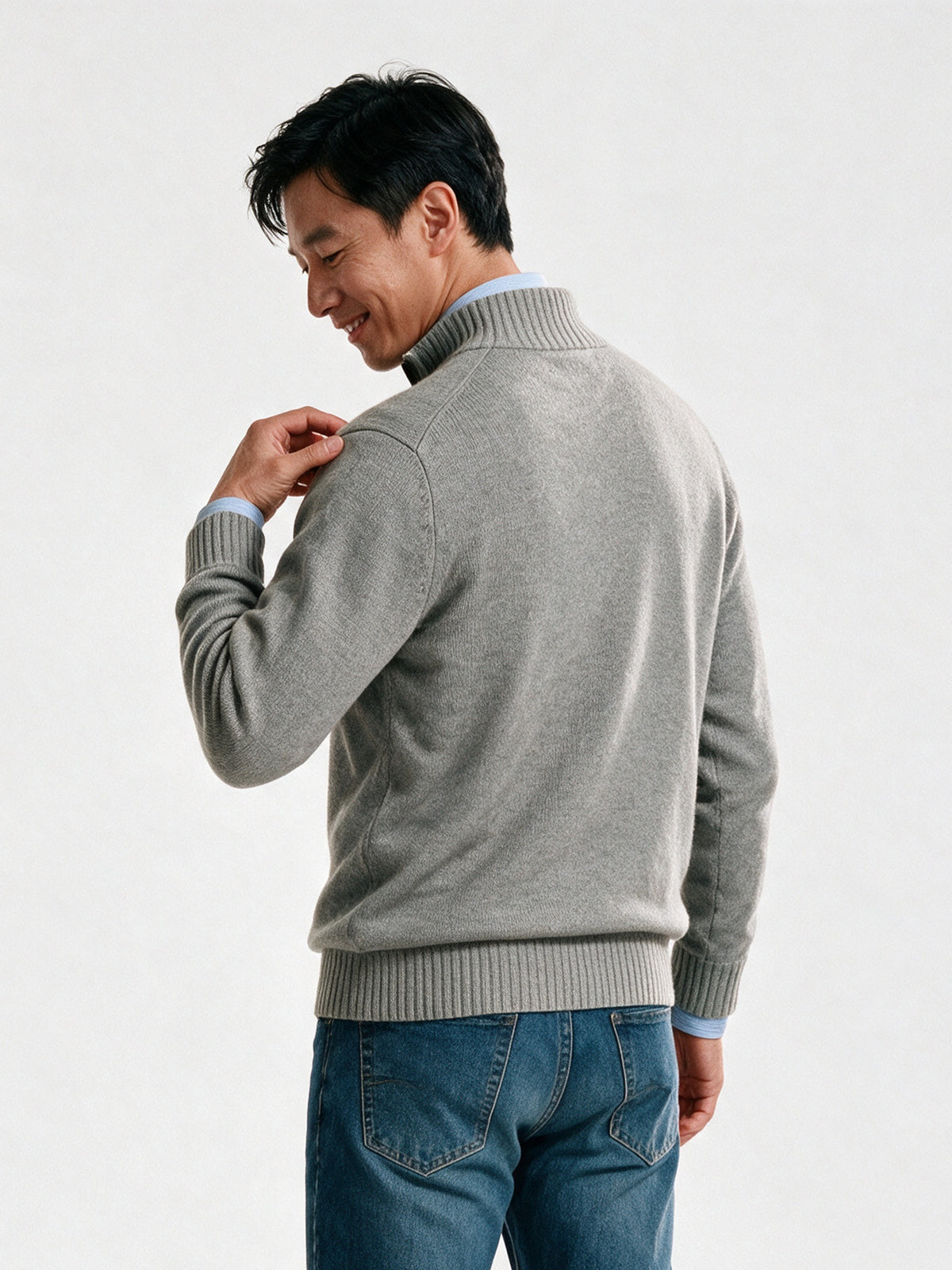 Bernard - Men's Half Zip Mock Neck Knit Sweater - view 5