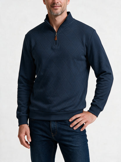 Birger - Men's Diamond Stitch Quarter Zip Sweatshirt - view 3