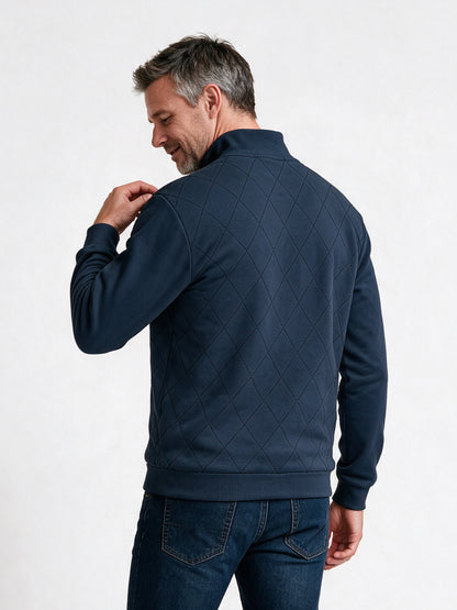 Birger - Men's Diamond Stitch Quarter Zip Sweatshirt - view 5
