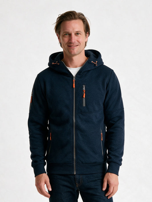 Bram - Men's Full Zip Hoodie with Zip Pockets - view 1