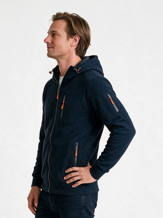 Bram - Men's Full Zip Hoodie with Zip Pockets - view 2