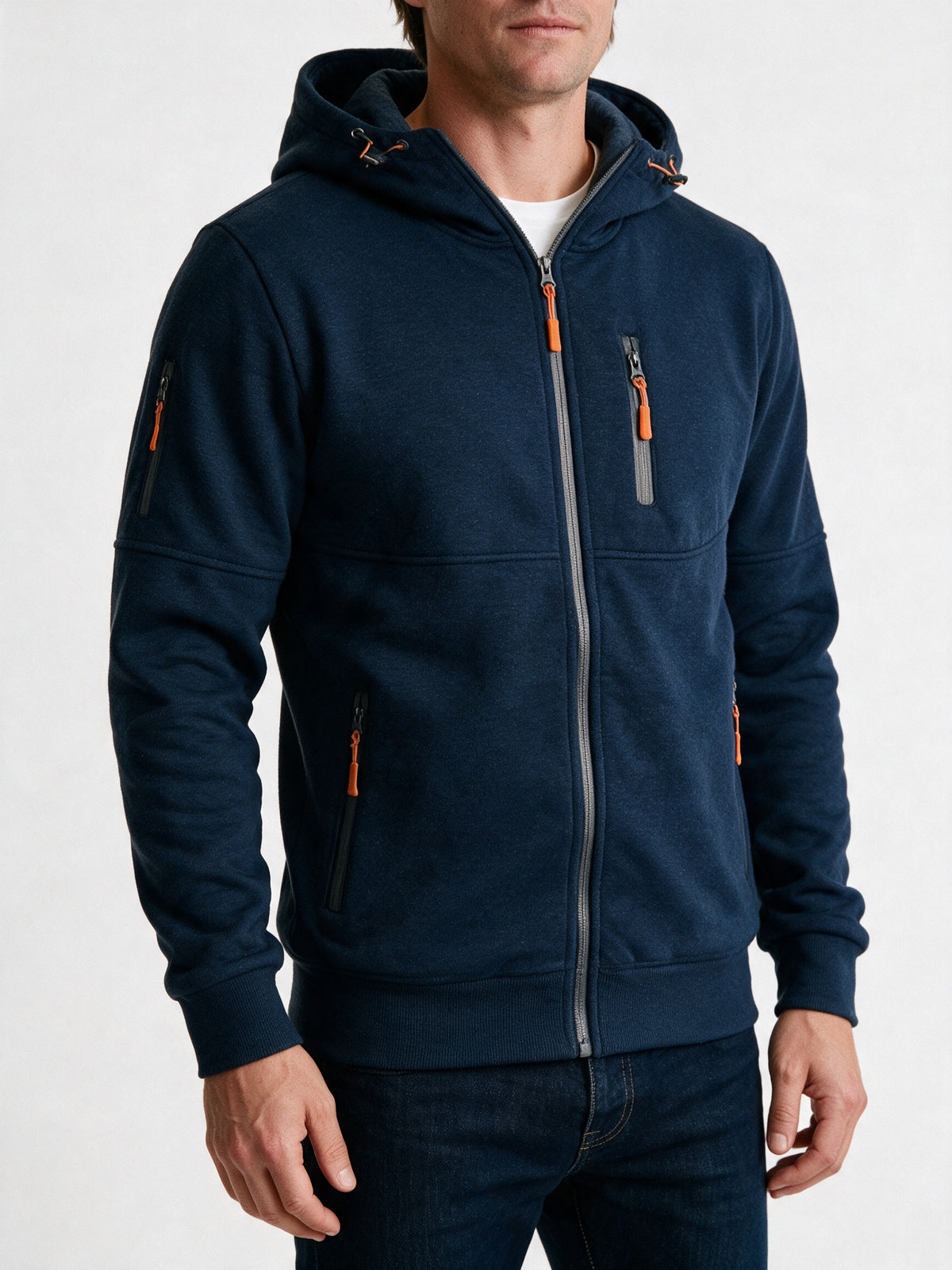 Bram - Men's Full Zip Hoodie with Zip Pockets - view 3