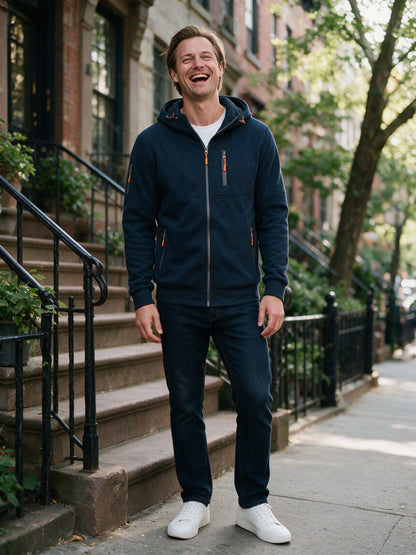 Bram - Men's Full Zip Hoodie with Zip Pockets - view 4