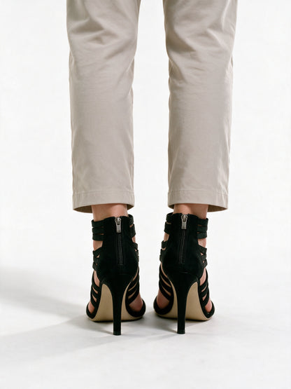 Brianna - Women's Strappy Cage Stiletto Heels with Back Zip - view 5
