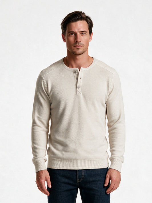 Callum - Men's Raglan Sleeve Henley Sweater - view 1