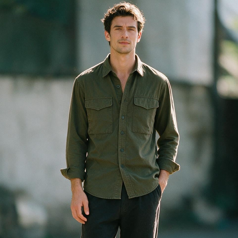Casey - Stylish Long Sleeve Cargo Shirt