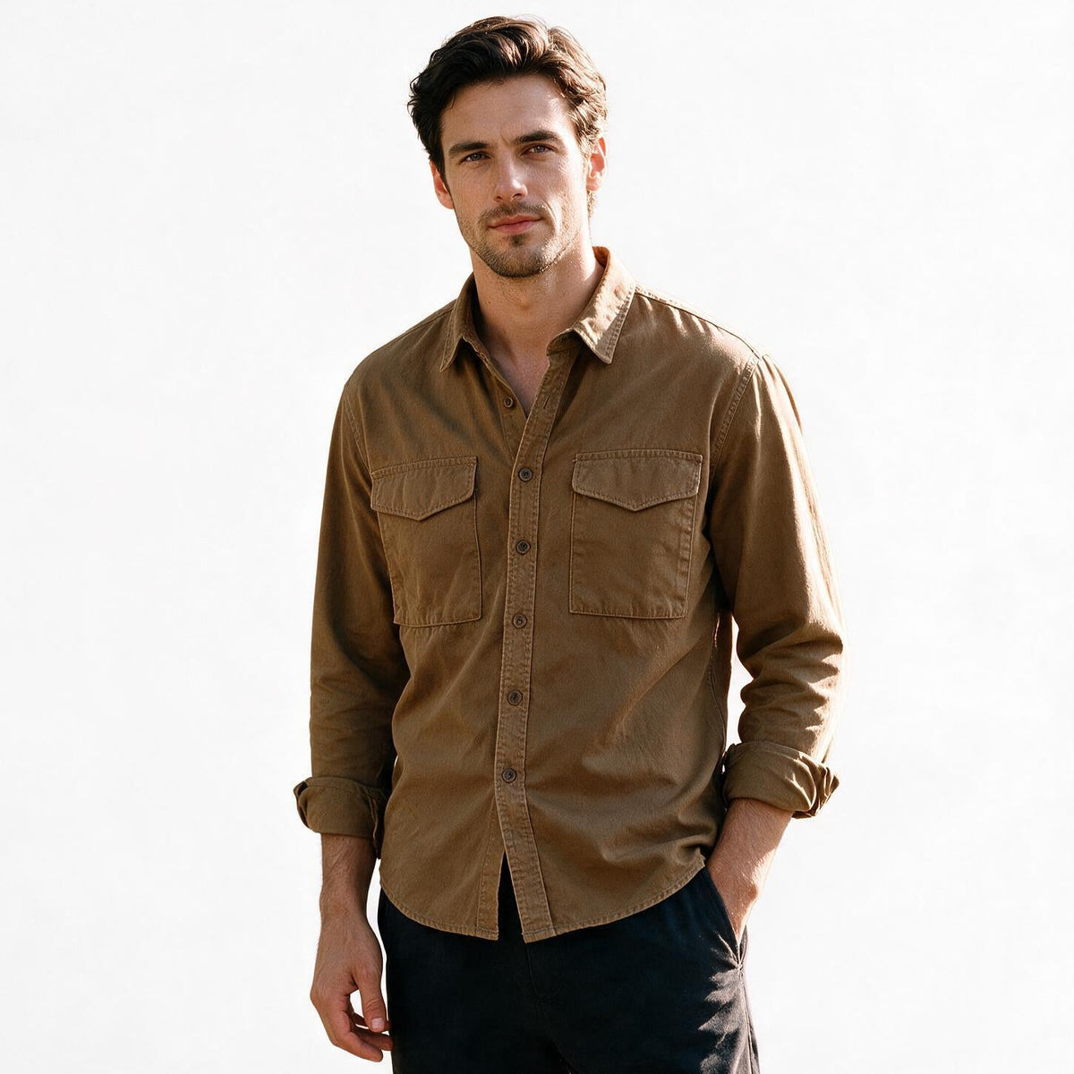 Casey - Stylish Long Sleeve Cargo Shirt