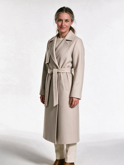 Cassandra - Elegant Belted Wrap Coat - view 2