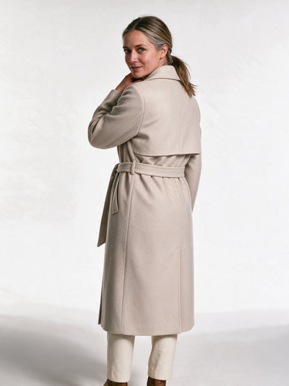 Cassandra - Elegant Belted Wrap Coat - view 5