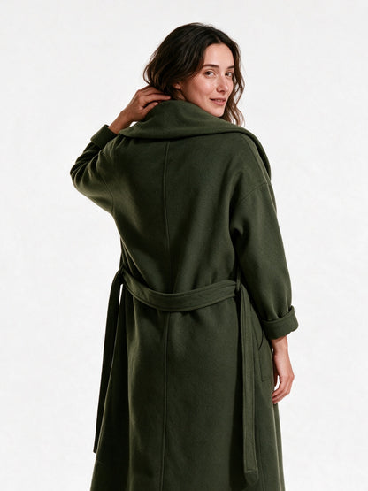 Celine - Women's Long Open Front Belted Coat - view 5