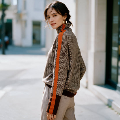 Charlie - Stylish Texture Turtleneck Sweater