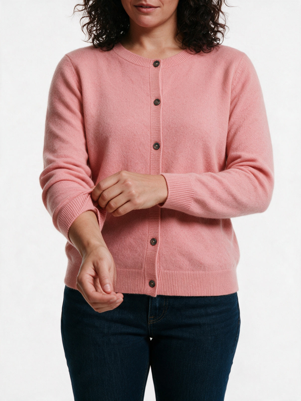 Clemence - Women's Fine Knit Button-Up Cardigan - view 3