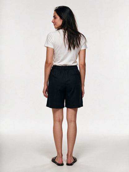 Colette - Women's High Waist Pleated Bermuda Shorts - view 5