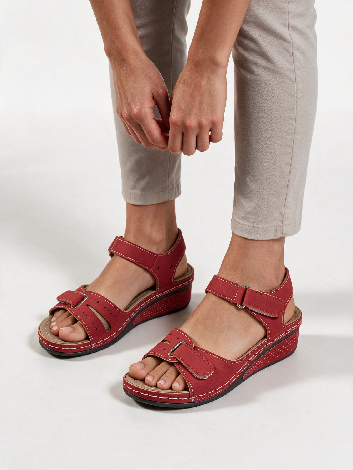 Crystal - Adjustable Strap Wedge Sandals for Women - view 3