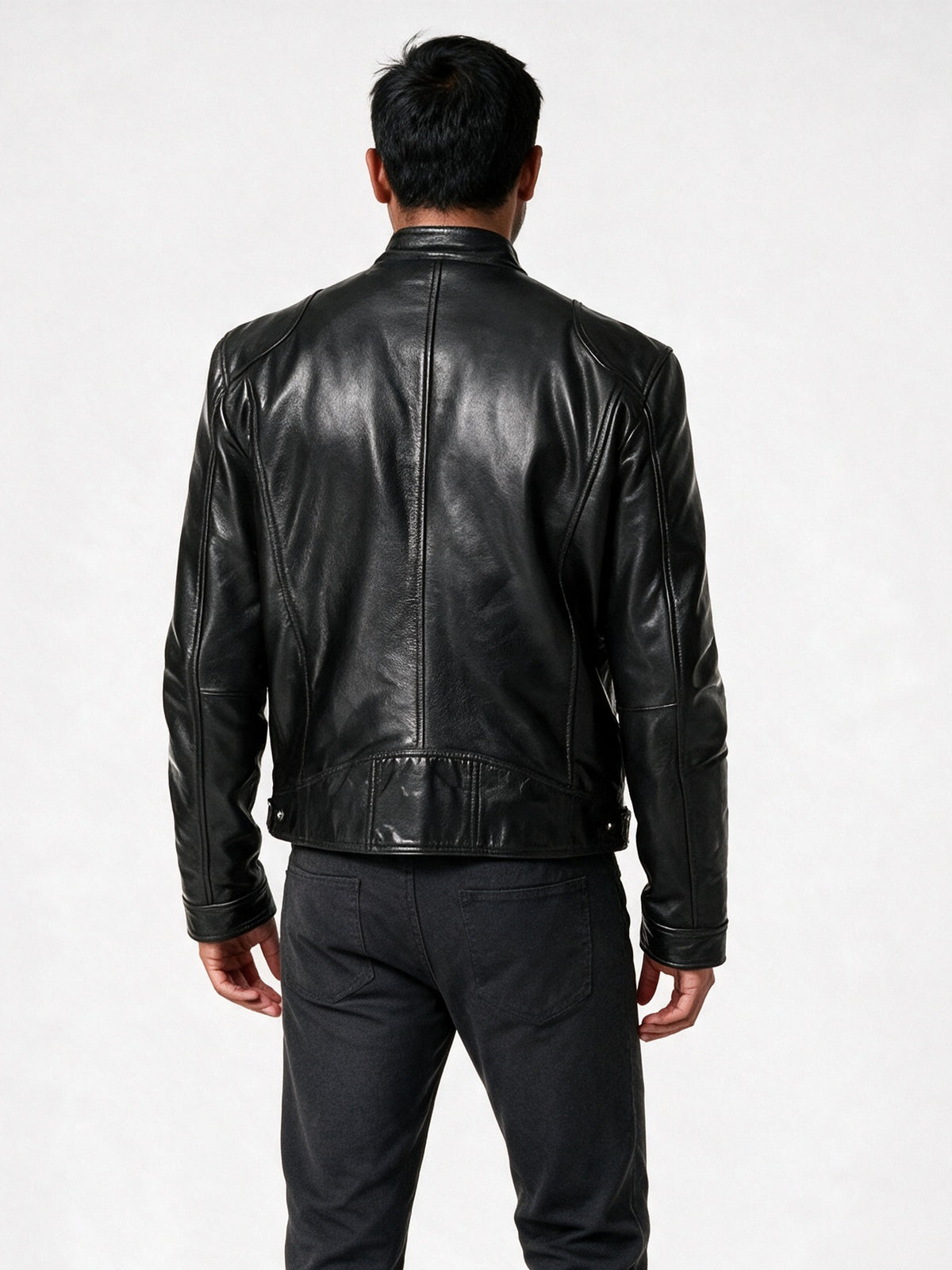 Dante - Men's Stand Collar Zip Biker Jacket - view 5