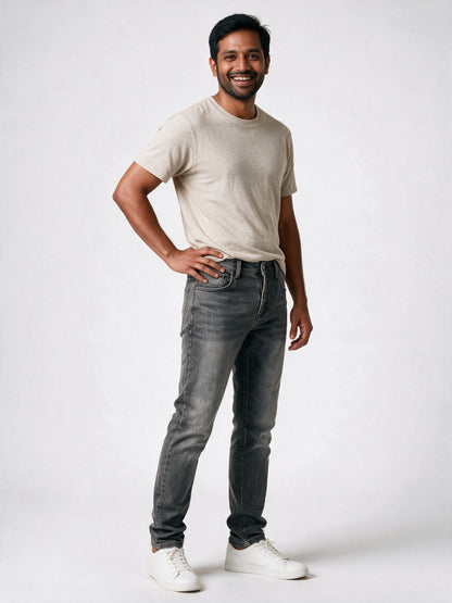 Dario - Men's Skinny Stretch Jeans with Zip Fly - view 2
