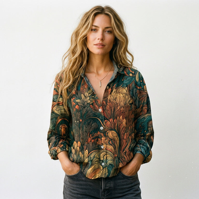 Sophia - Vintage Floral Womens Shirt