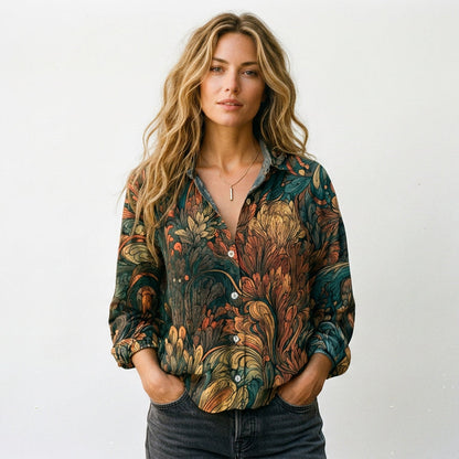 Sophia - Vintage Floral Womens Shirt