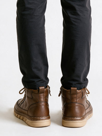Declan - Men's High Top Lace Up Side Zip Boots - view 5