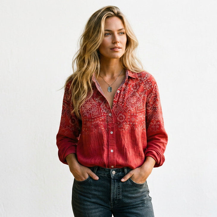 Sophia - Vintage Floral Womens Shirt