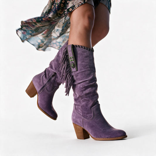 Drew - Stylish Black Knee High Boots for Women
