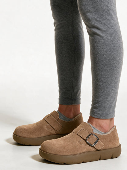 Eir - Women's Lined Clogs with Buckle Strap - view 2