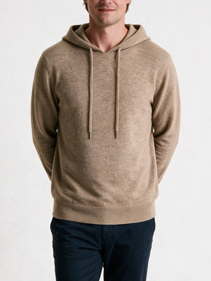 Ellis - Men's Fine Knit Pullover Hoodie - view 3