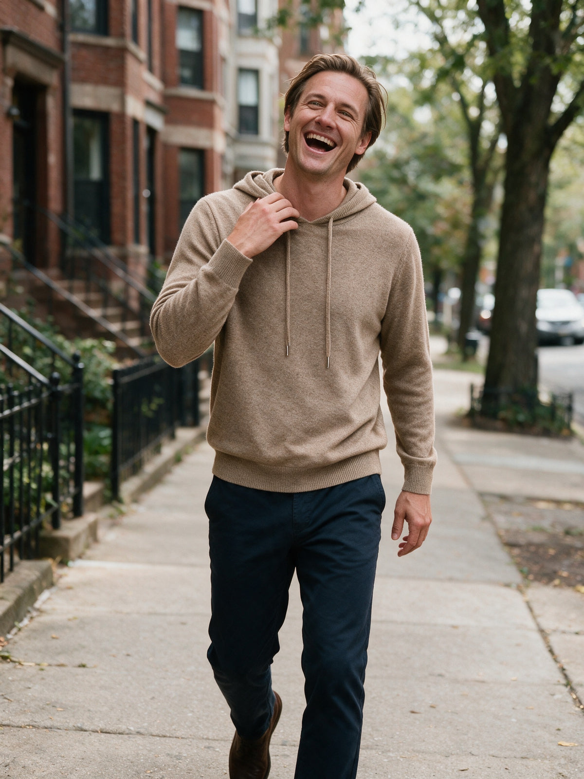 Ellis - Men's Fine Knit Pullover Hoodie - view 4