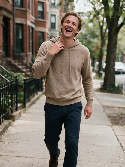 Ellis - Men's Fine Knit Pullover Hoodie - view 4