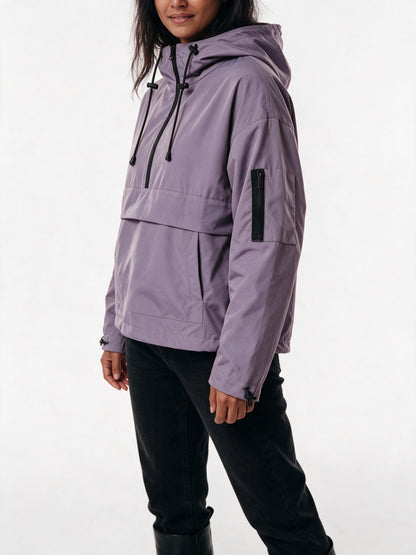 Elsa - Women's Oversized Half-Zip Hooded Anorak - view 3