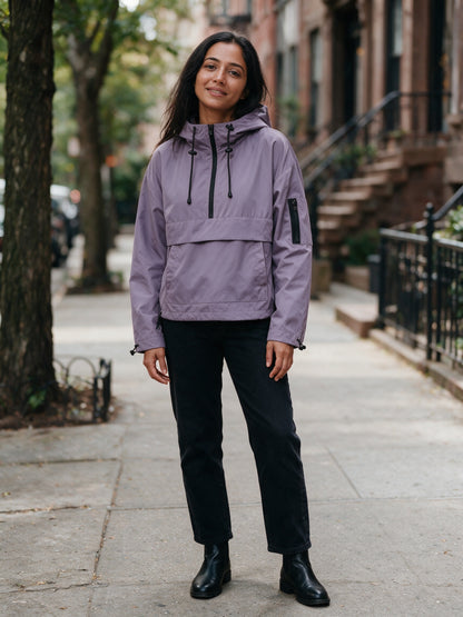 Elsa - Women's Oversized Half-Zip Hooded Anorak - view 4