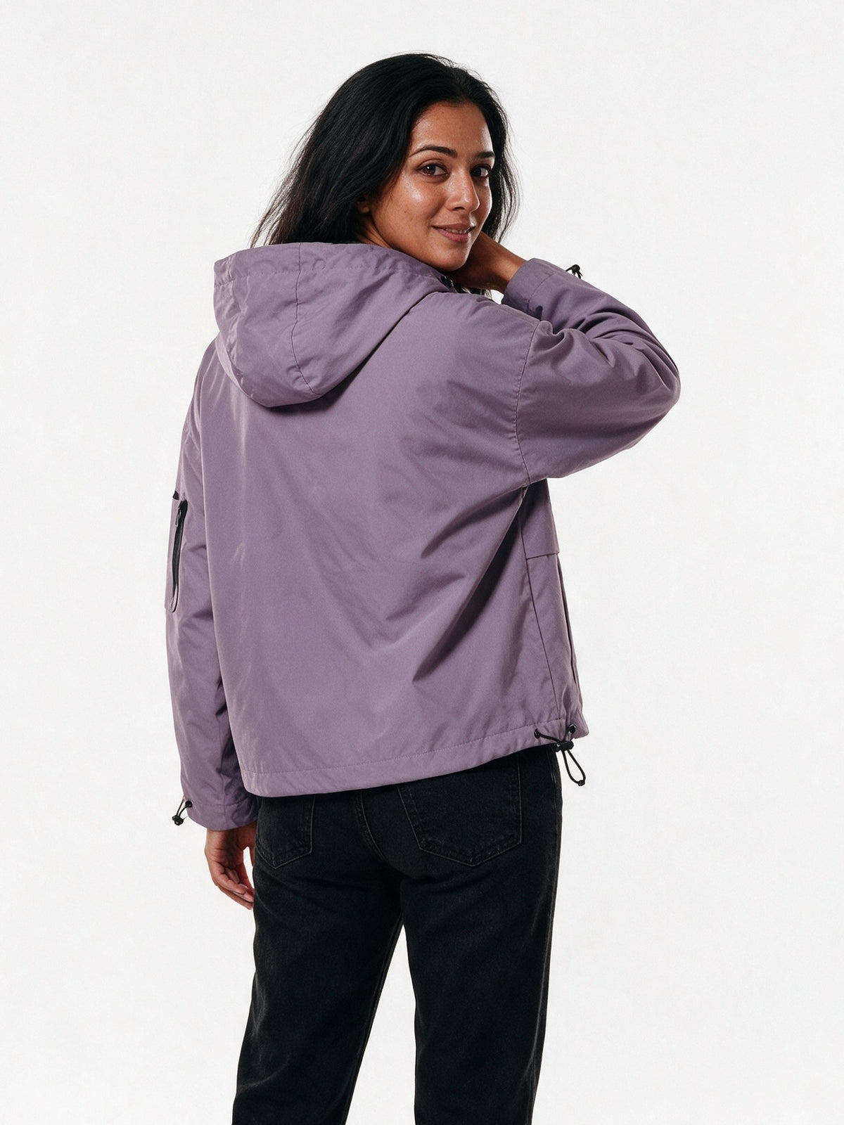 Elsa - Women's Oversized Half-Zip Hooded Anorak - view 5