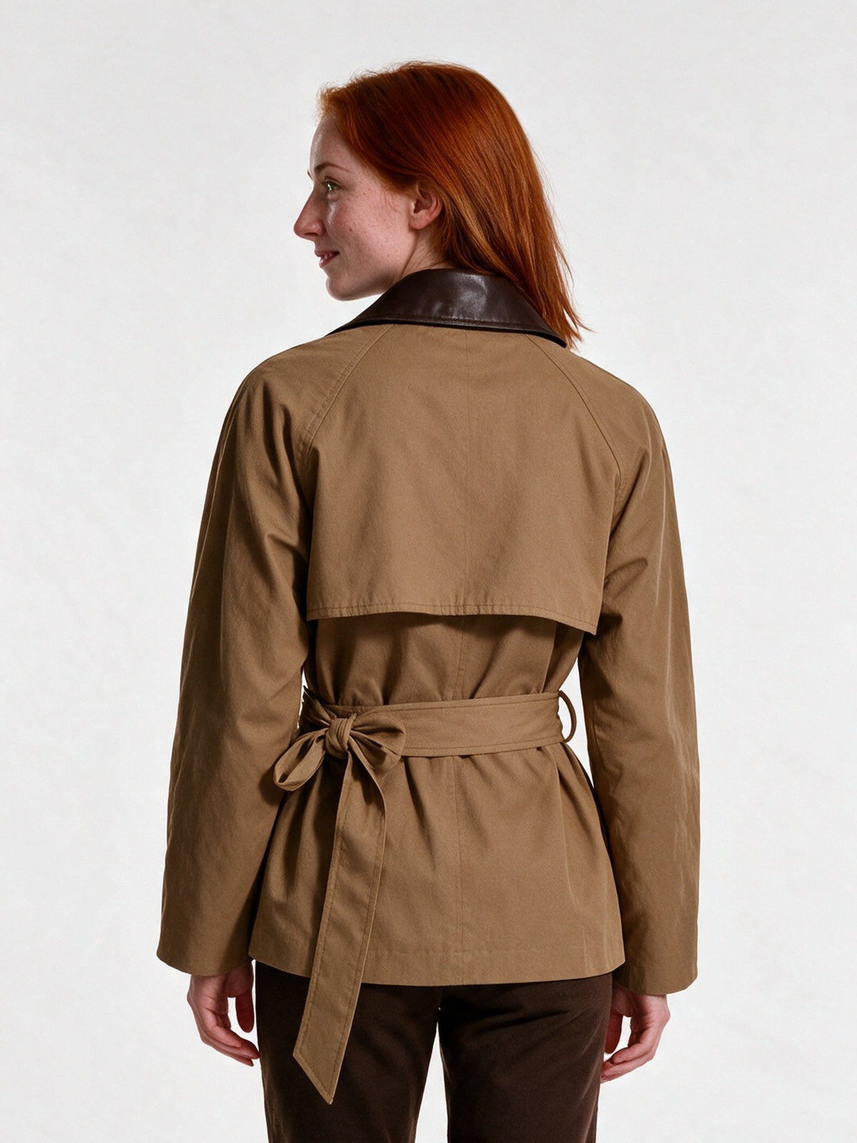 Elsie - Women's Double Breasted Belted Short Jacket - view 5