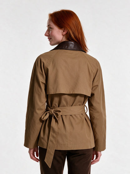 Elsie - Women's Double Breasted Belted Short Jacket - view 5