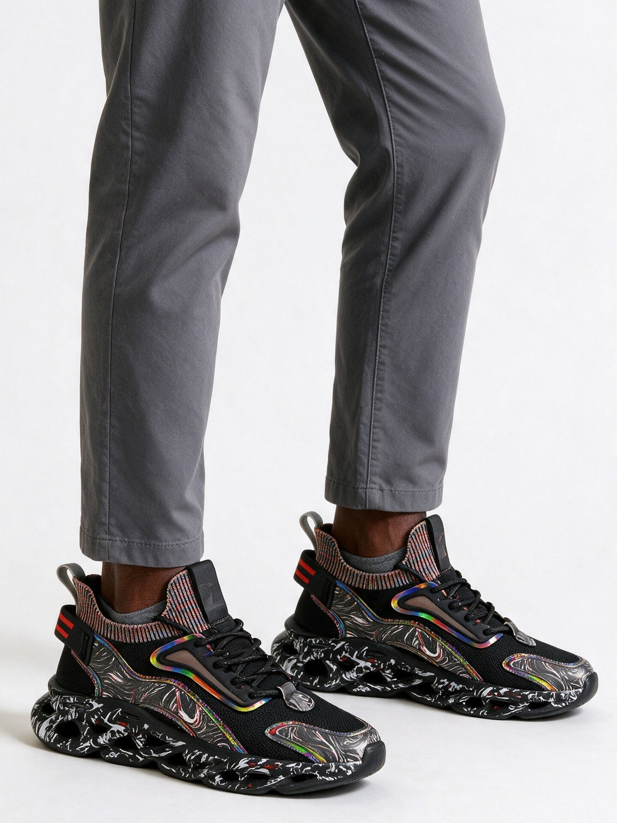 Enzo - Men's Marble Sole Chunky Street Sneakers - view 2