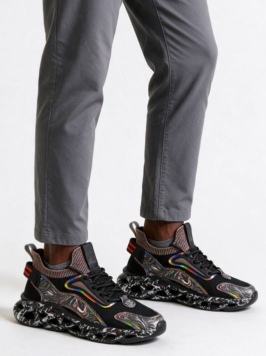 Enzo - Men's Marble Sole Chunky Street Sneakers - view 2