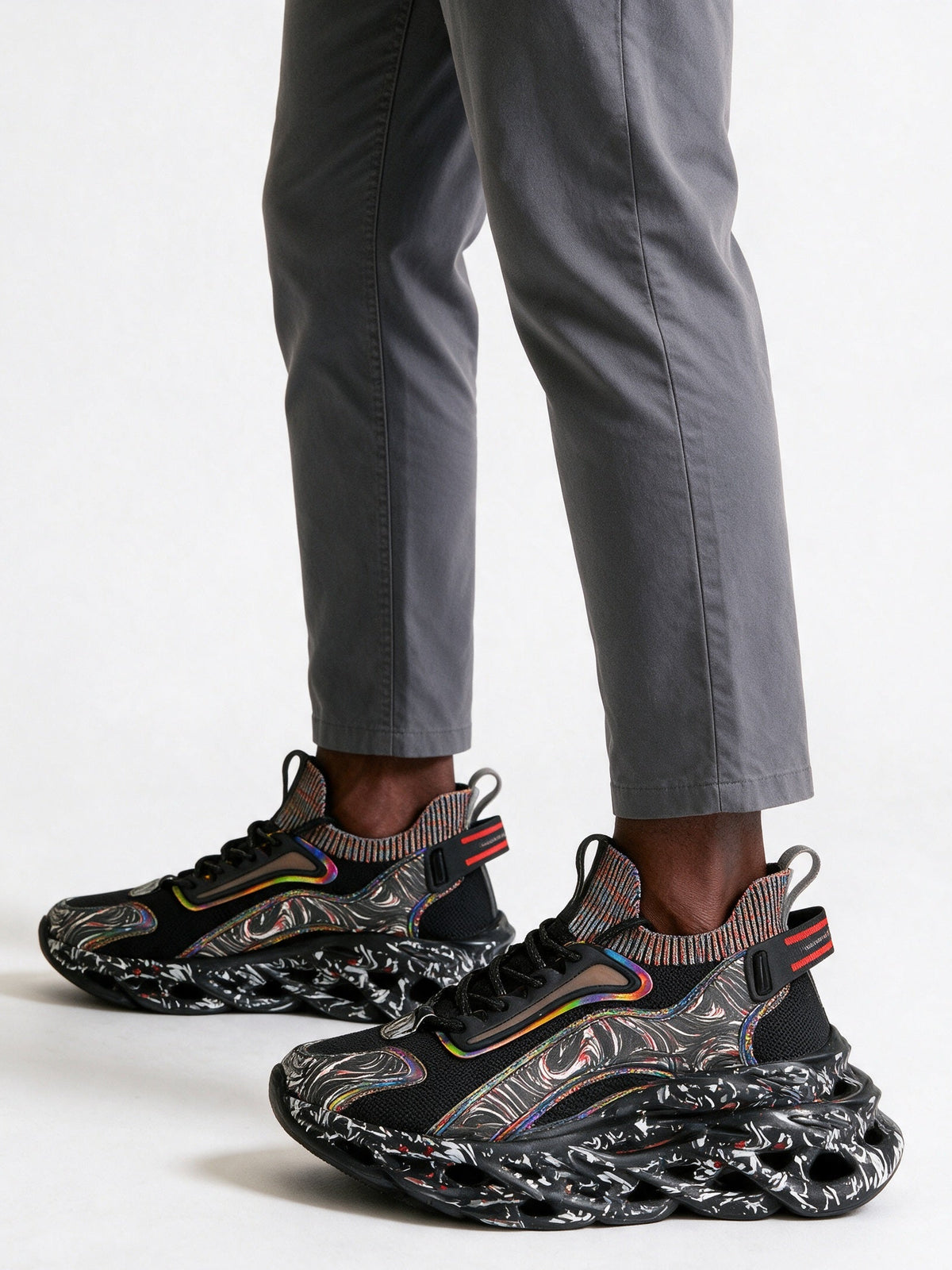 Enzo - Men's Marble Sole Chunky Street Sneakers - view 3