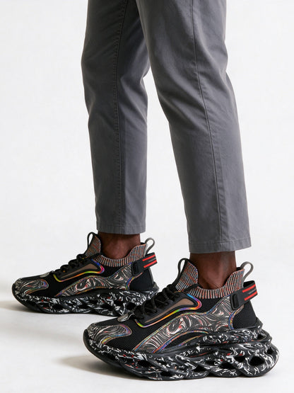 Enzo - Men's Marble Sole Chunky Street Sneakers - view 3