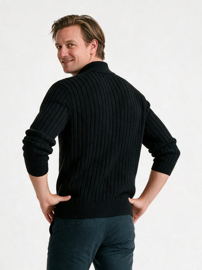 Erik - Men's Wide Rib Quarter Zip Sweater - view 5