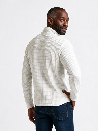 Eskil - Men's Fitted Waffle Quarter Zip Pullover - view 5